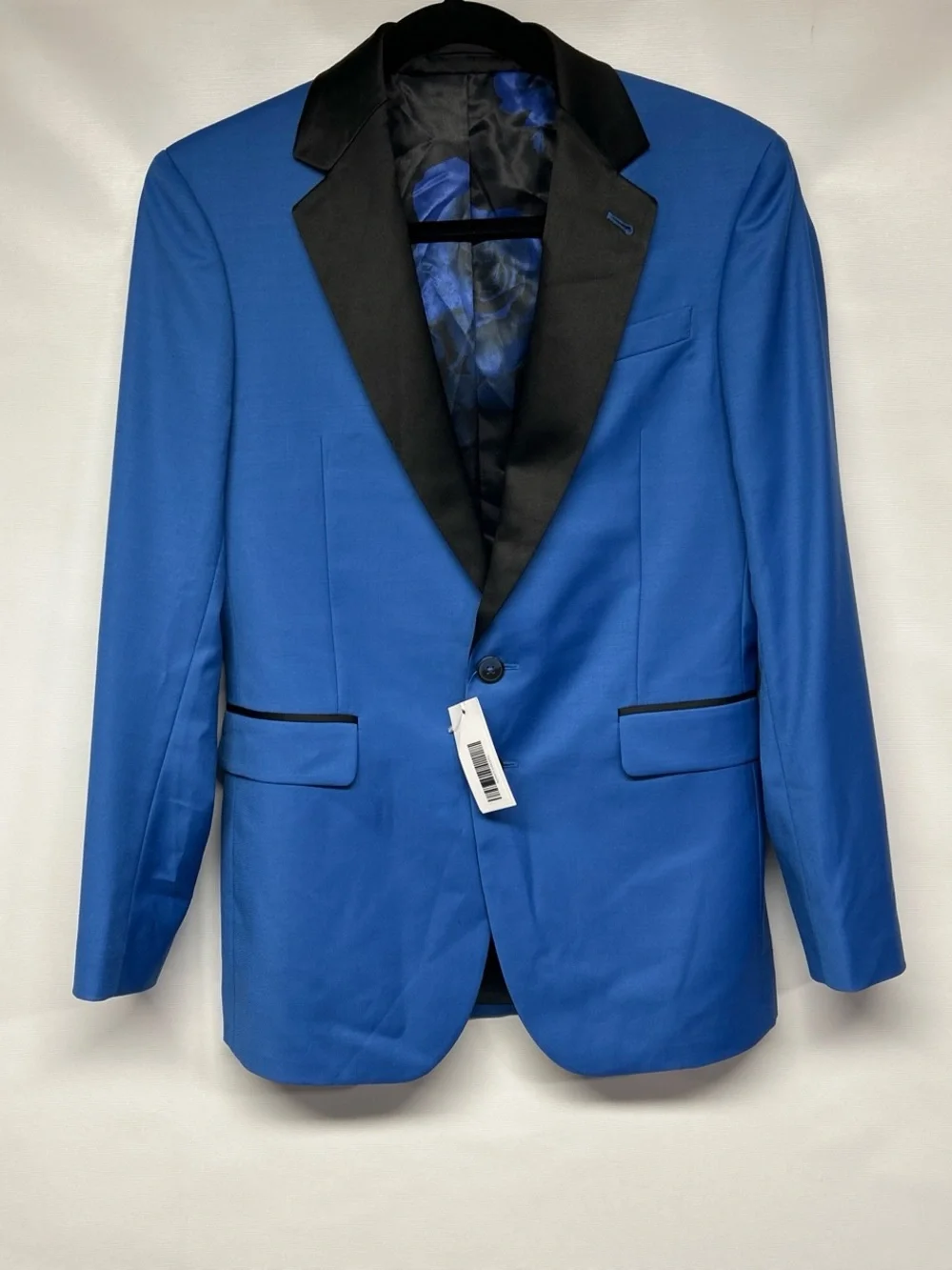 Men's Blue Tuxedo Blazer with Black Satin Lapel